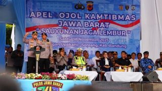 Kapolri Pimpin Apel Ojol di Jabar, Komitmen Bersama Jaga Kamtibmas