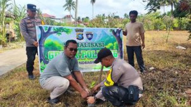 Polsek Pasir Penyu Gelar Green Policing yang Menarik, Tanam Semangat Cinta Lingkungan di Tanjung Gading